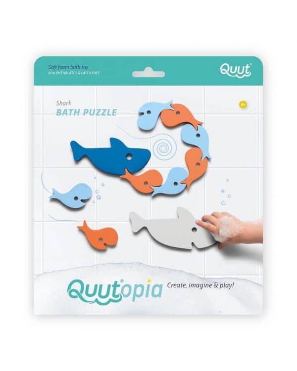Quut Quutopia Haai met Vissen badpuzzel het leukste badspeelgoed van foam voor baby's en kinderen