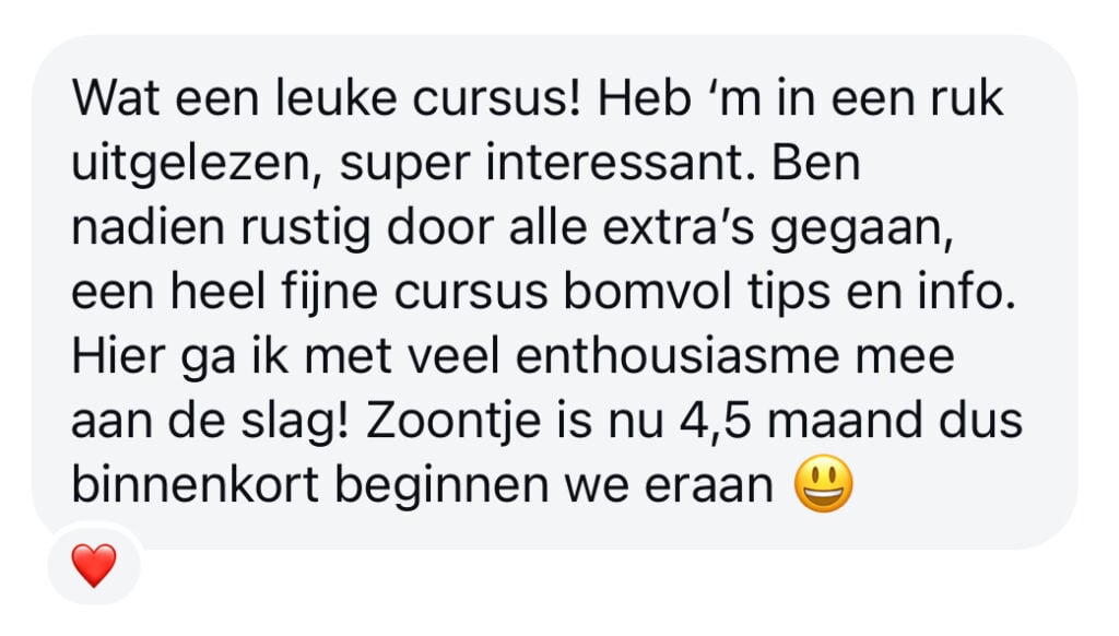 review cursus opstart vaste voeding